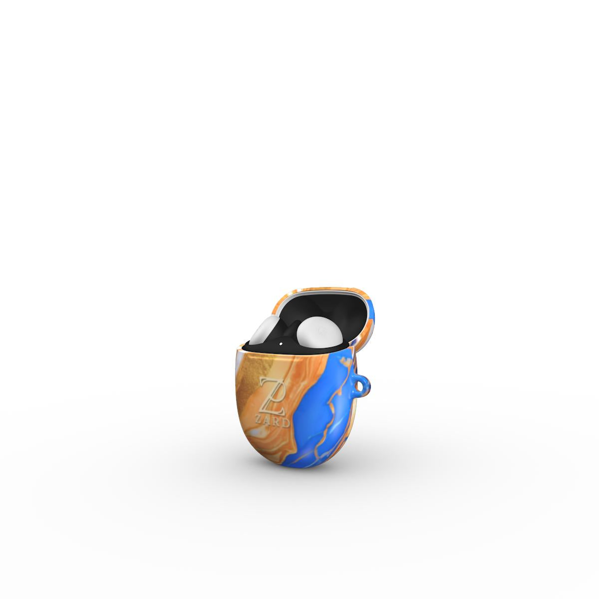 Google Pixel Buds Tough Case: Sapphire Orange Marble