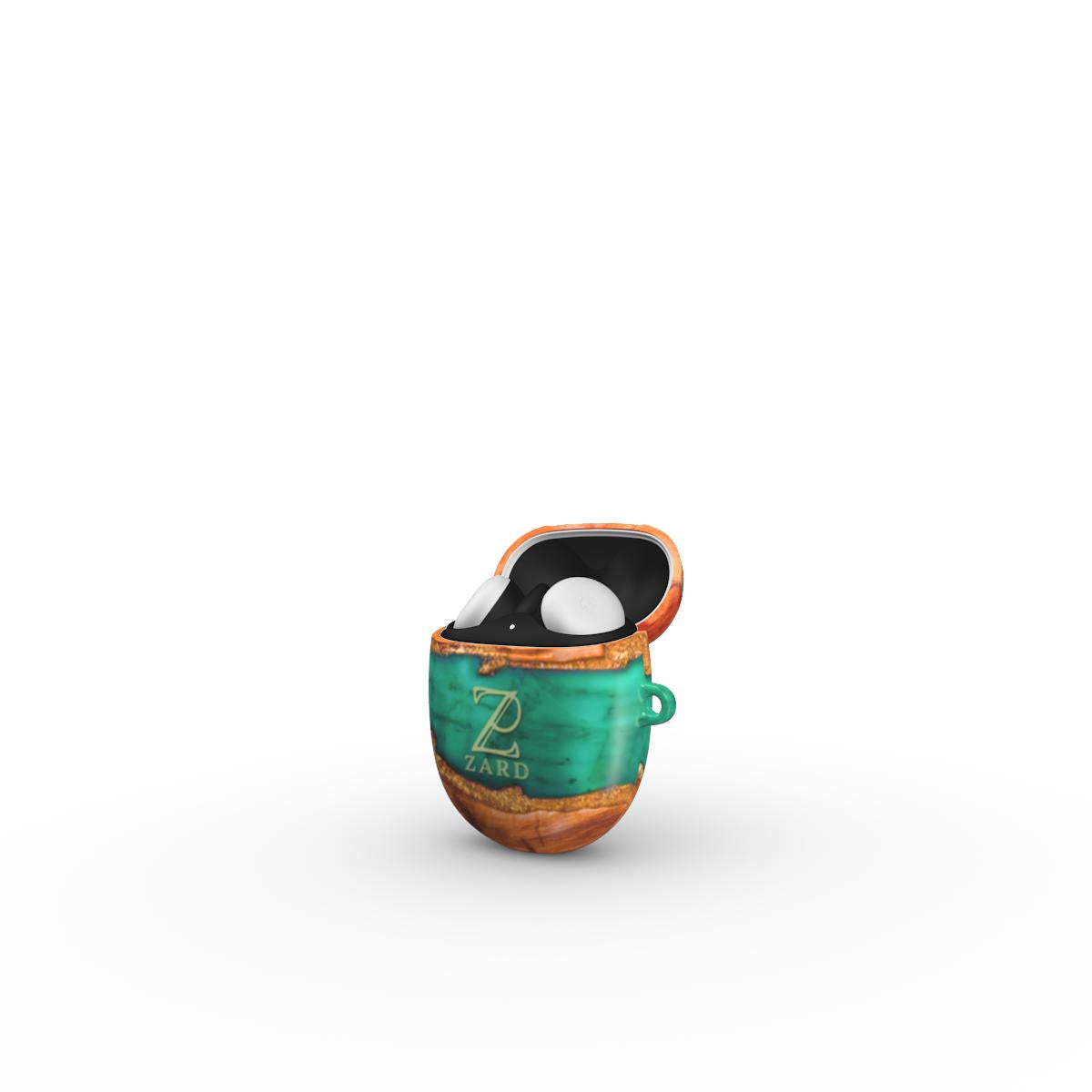 Google Pixel Buds Tough Case: Emerald Gold Dust Timber