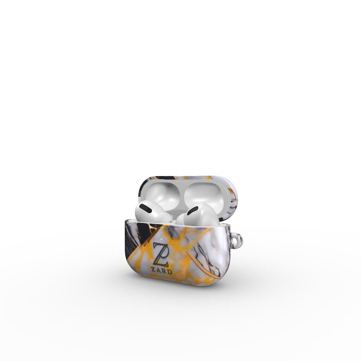 Apple AirPods Tough Case: Yellow Grayscale Struct Marble