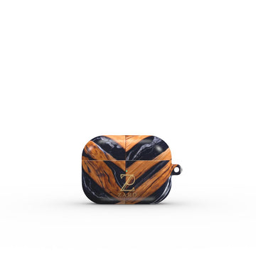Apple AirPods Tough Case: Marble Cross Wood Mirror