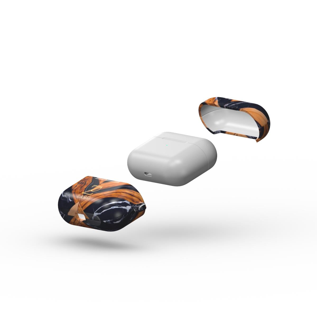 Apple AirPods Tough Case: Marble Cross Wood Mirror