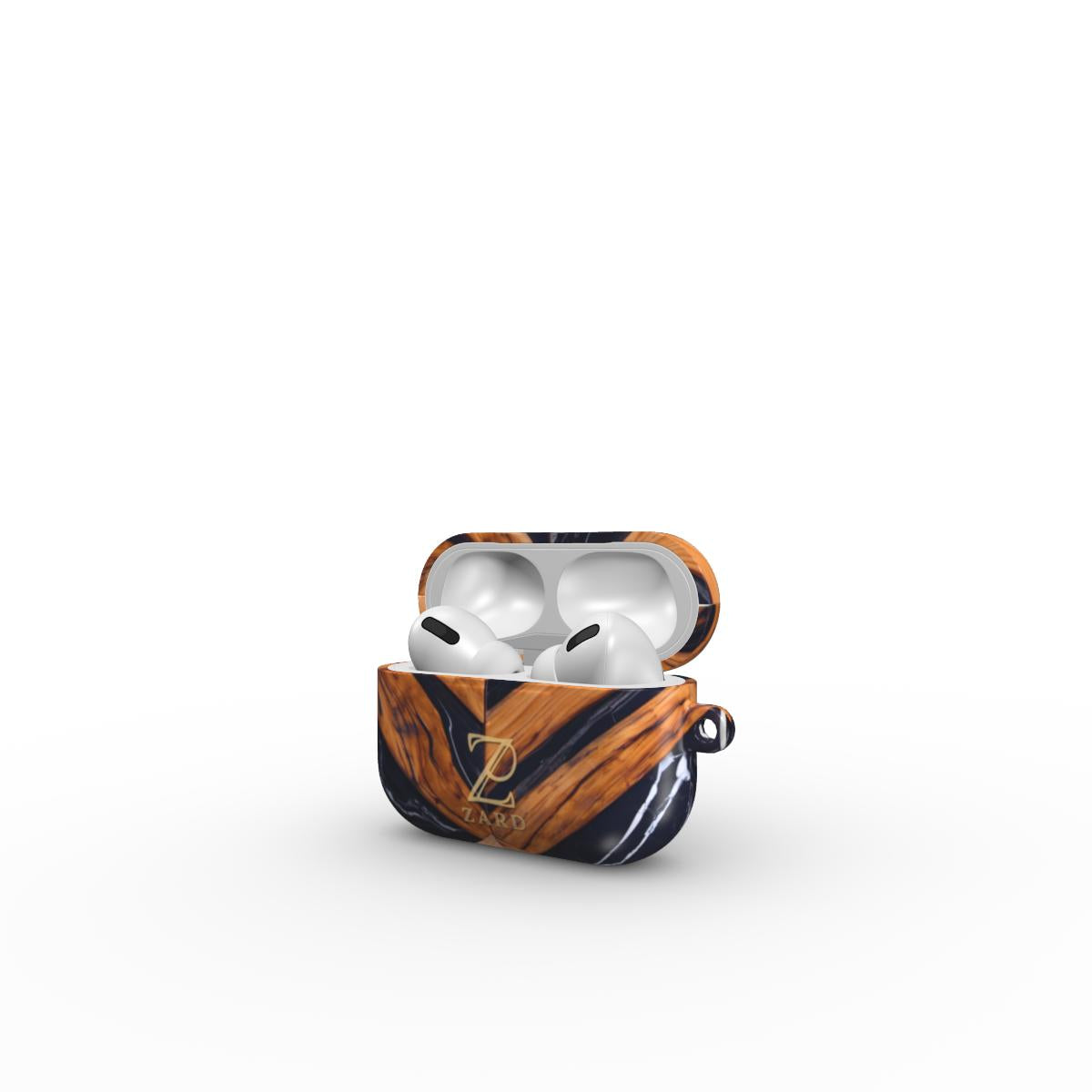 Apple AirPods Tough Case: Marble Cross Wood Mirror