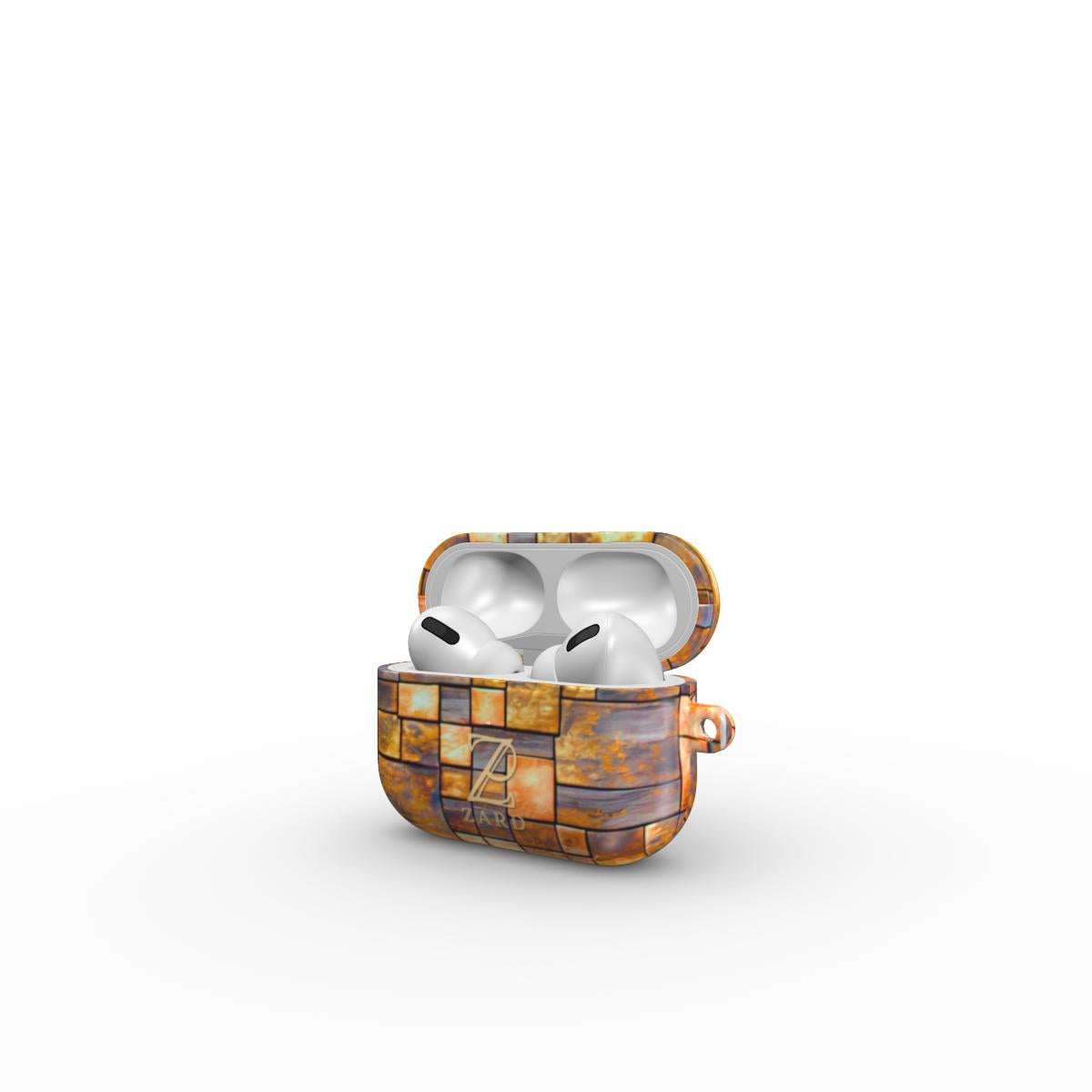 Apple AirPods Tough Case: Brass Rustic Blocks