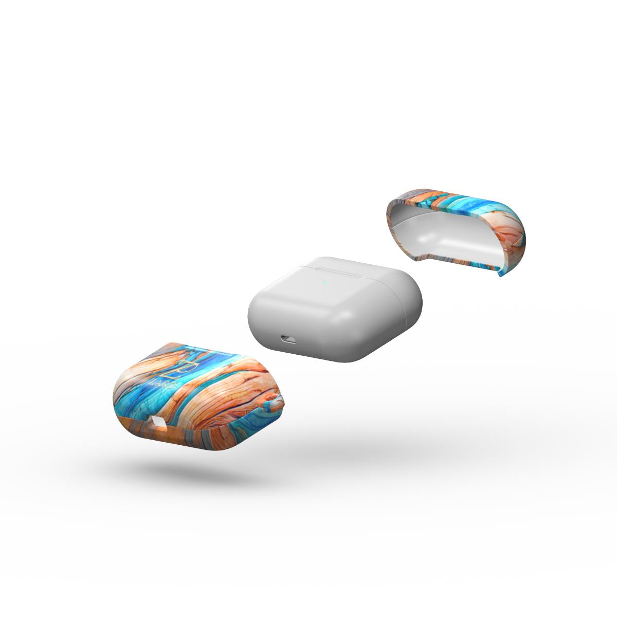 Apple AirPods Tough Case: Azure Flow Rustic Timber