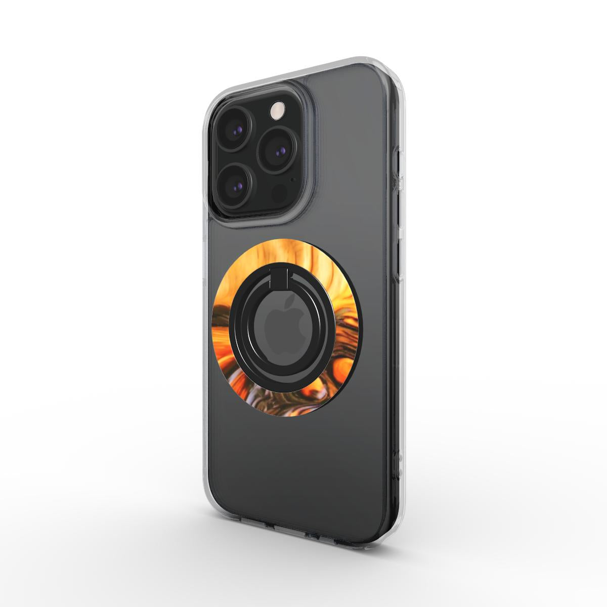 Phone Ring Holder: Bubble Magma Wood