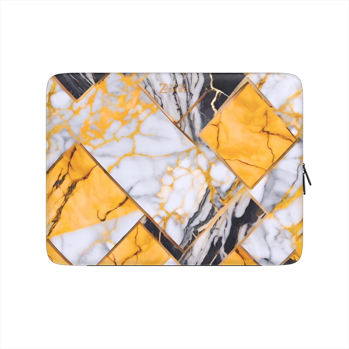 Laptop Sleeve: Yellow Grayscale Struct Marble