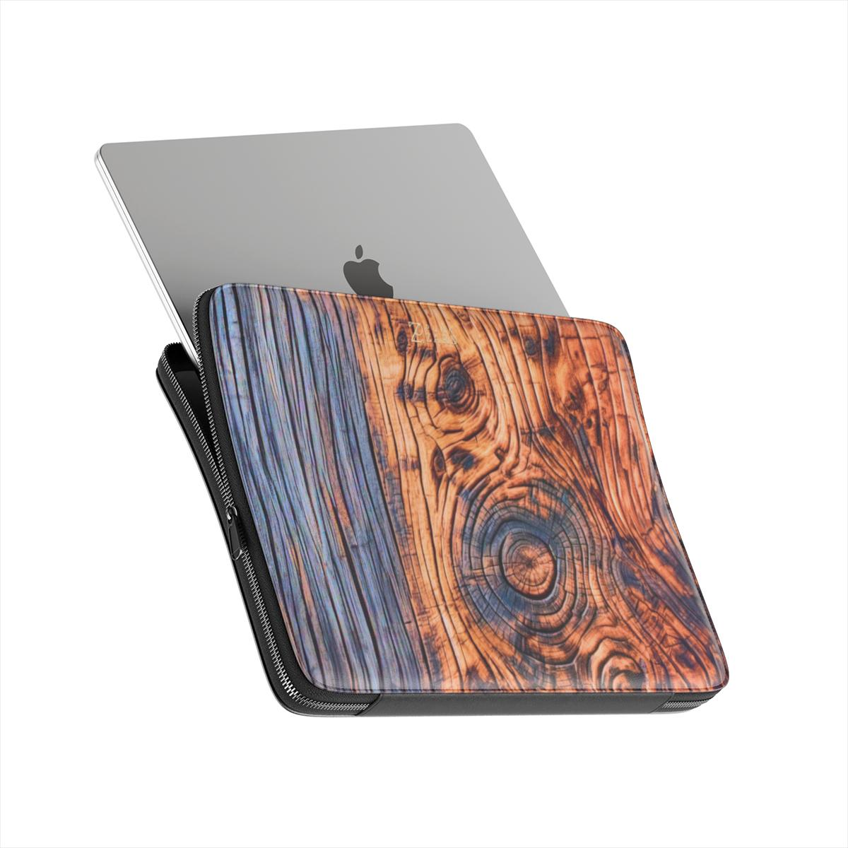 Laptop Sleeve: Charcoal Rustic Wood
