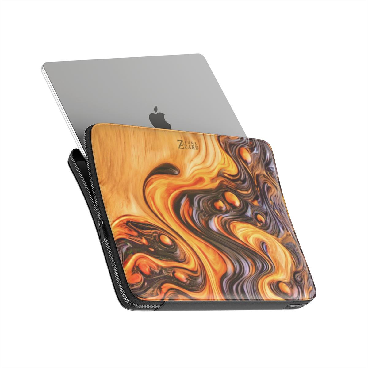 Laptop Sleeve: Bubble Magma Wood