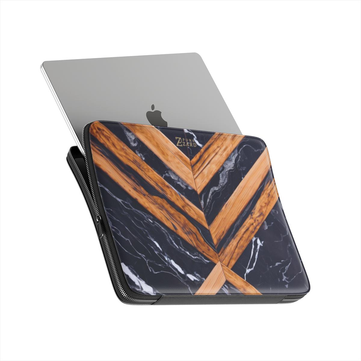 Laptop Sleeve: Marble and Wood Mirror