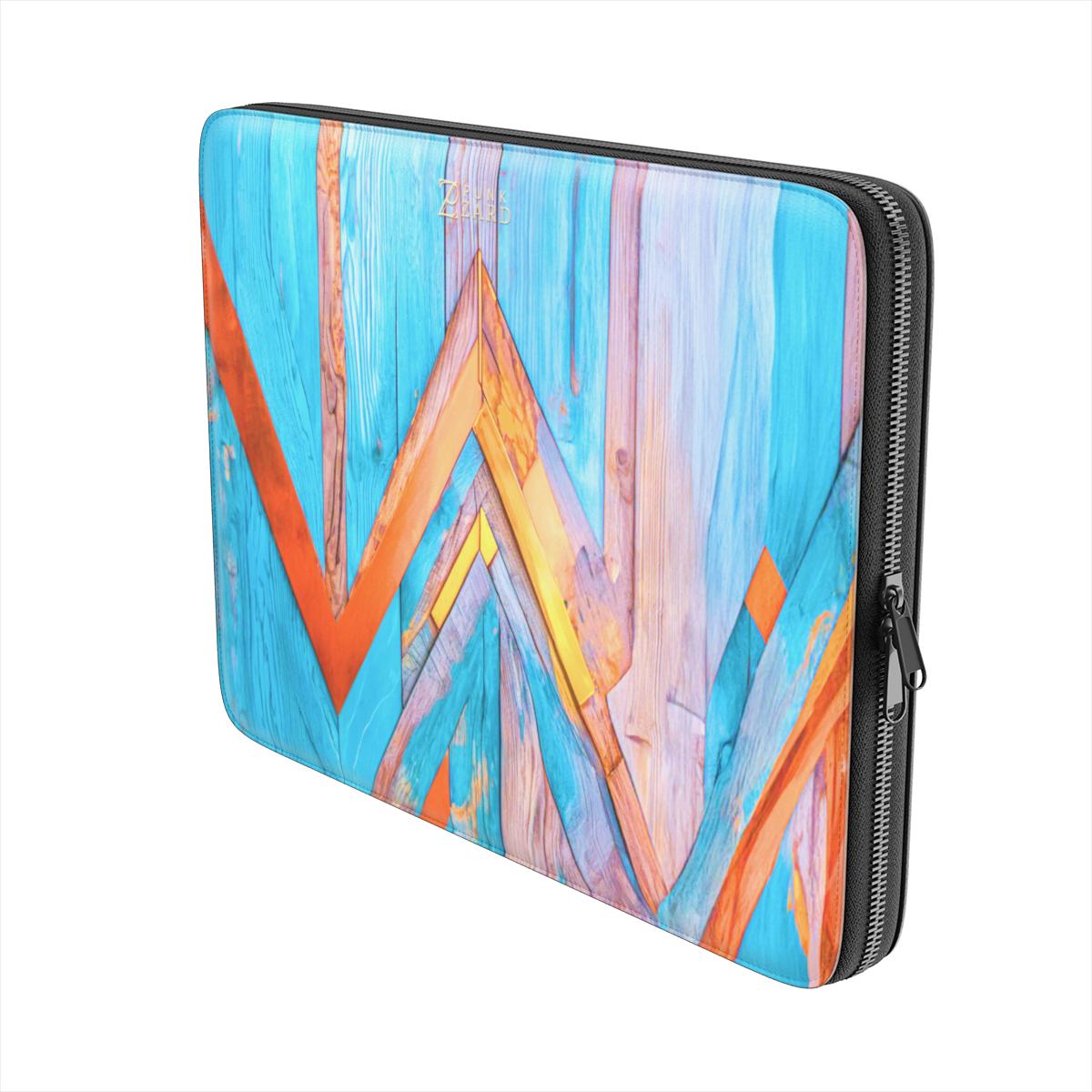 Laptop Sleeve: Turquoise Rustic Wood