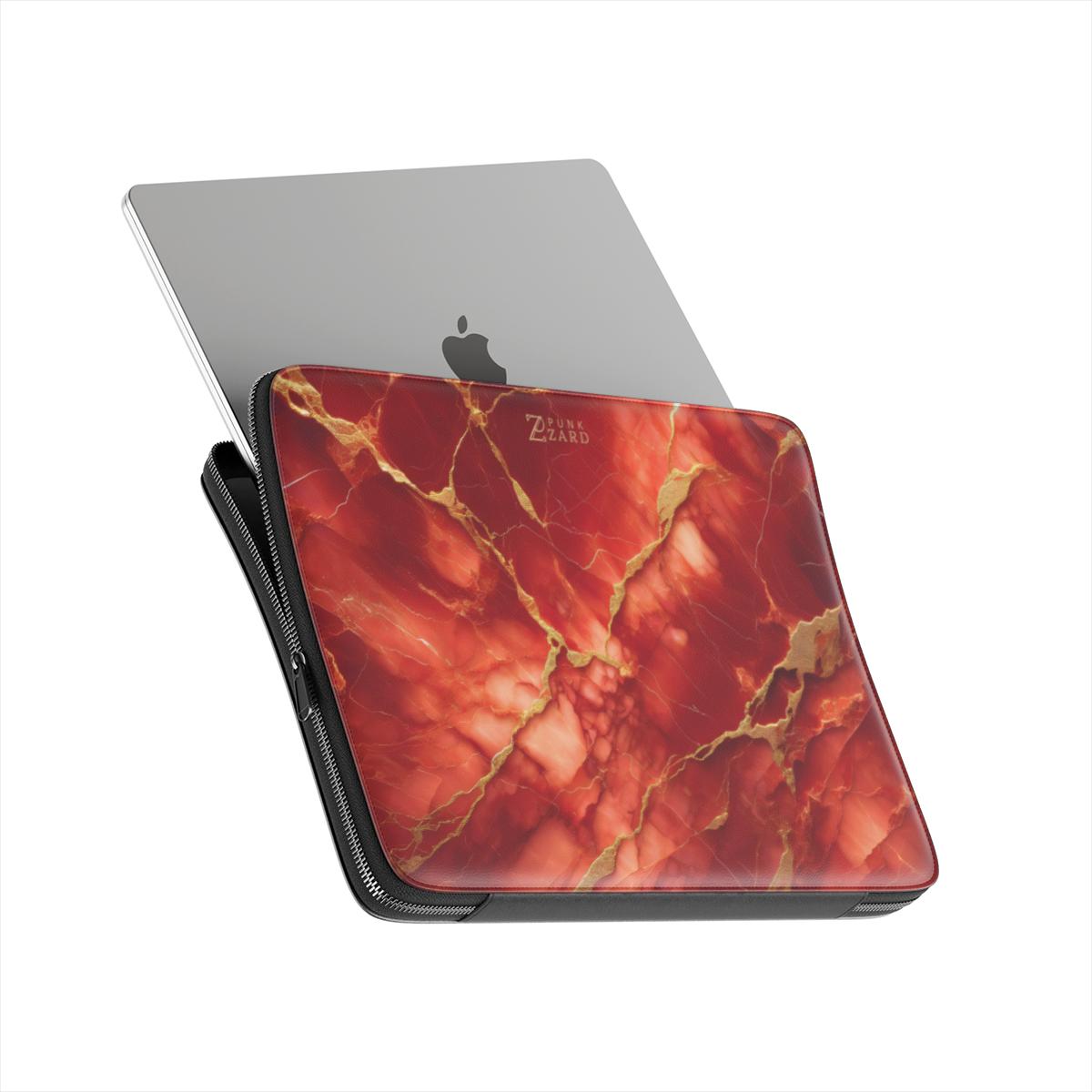 Laptop Sleeve: Red Marble
