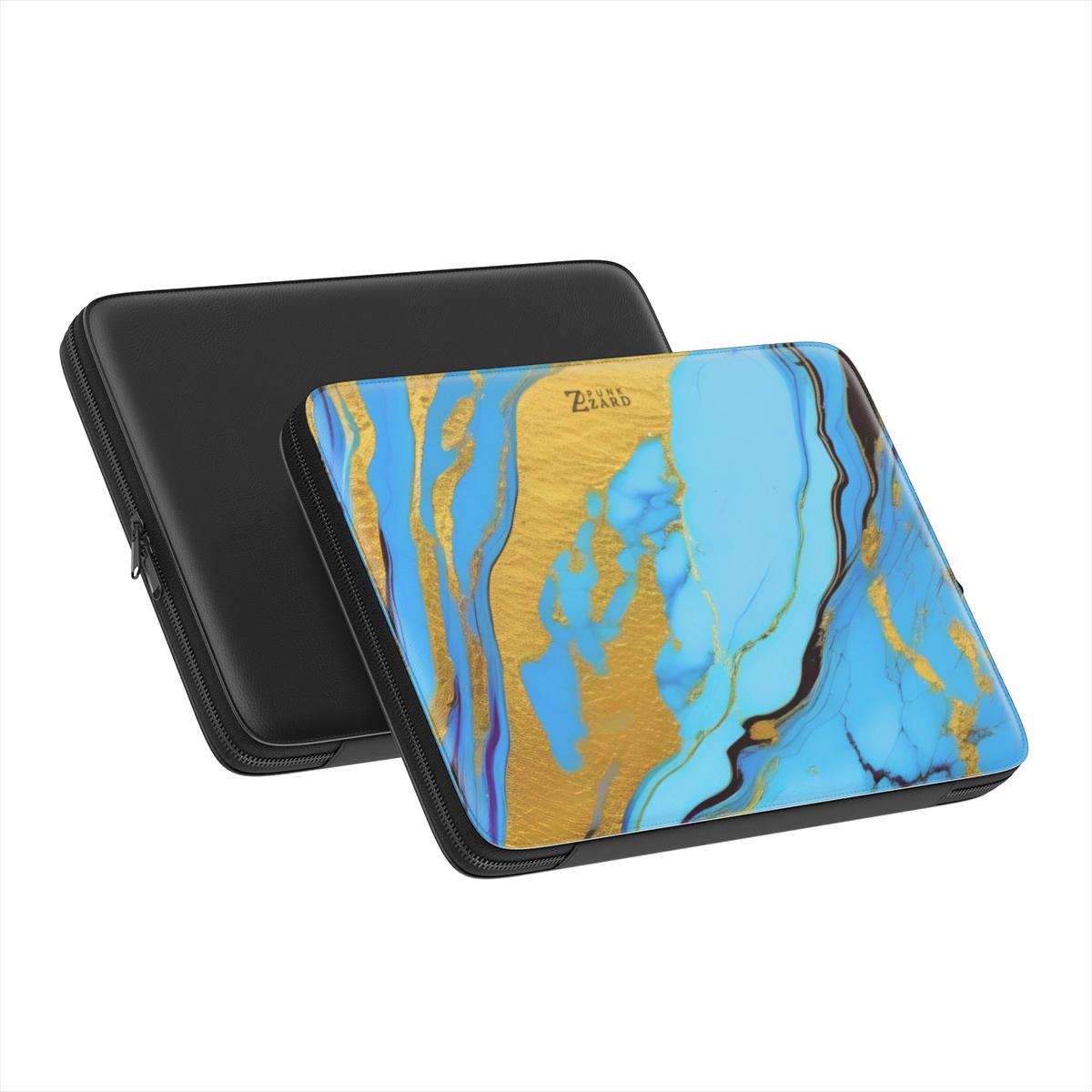 Laptop Sleeve: Azure Golden Marble