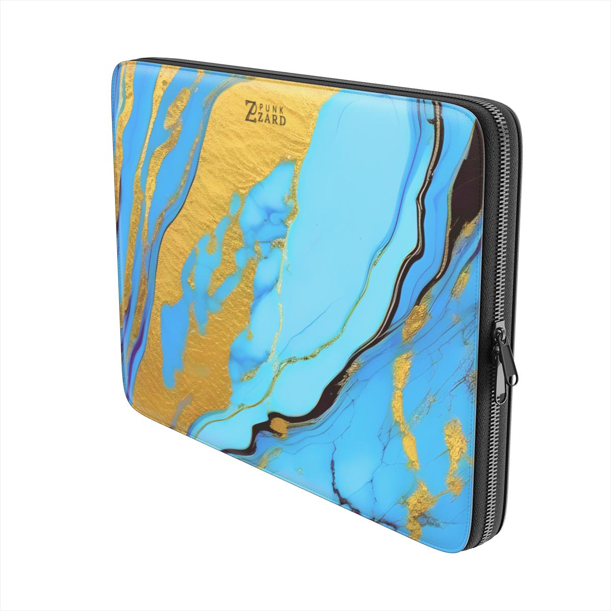 Laptop Sleeve: Azure Golden Marble