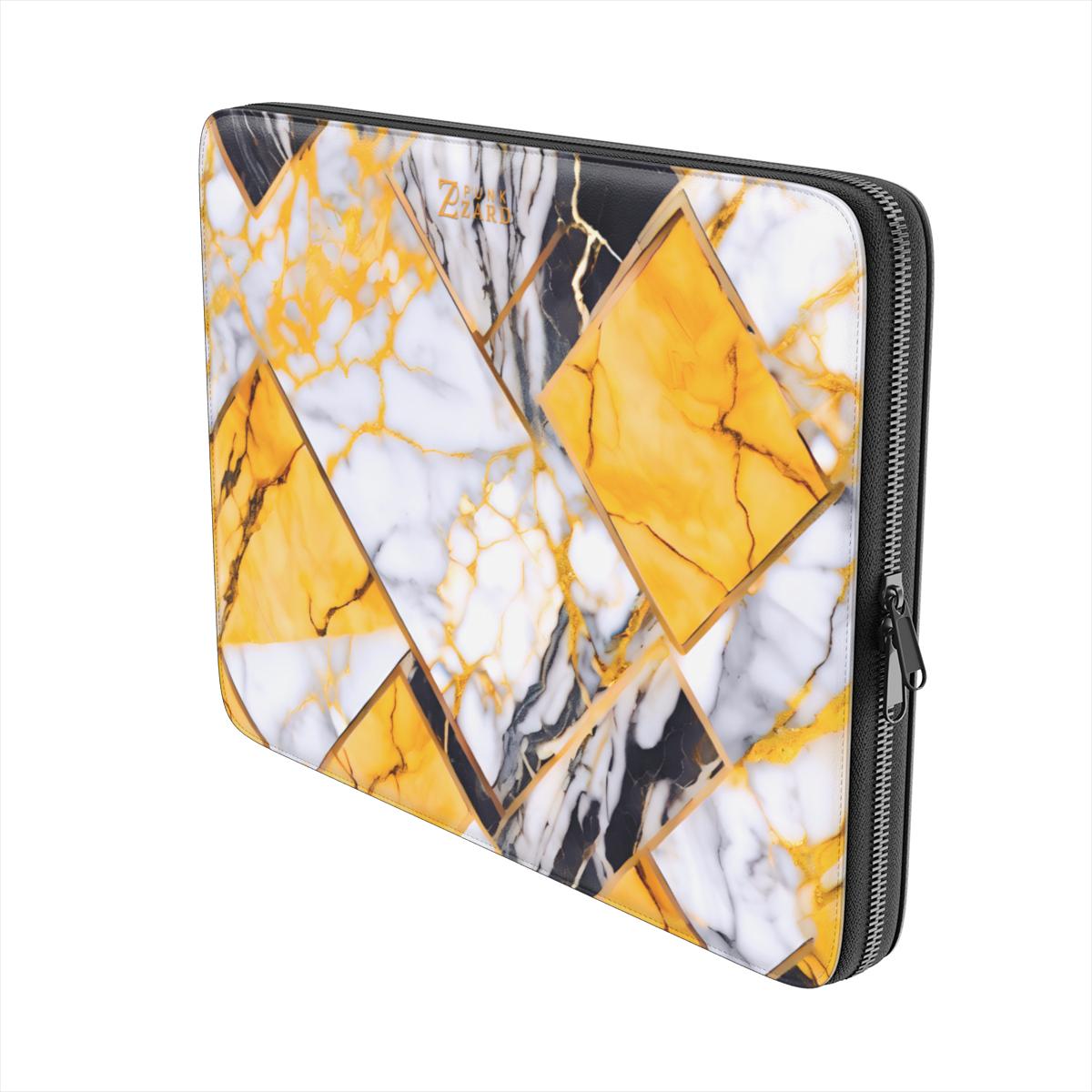 Laptop Sleeve: Yellow Grayscale Struct Marble