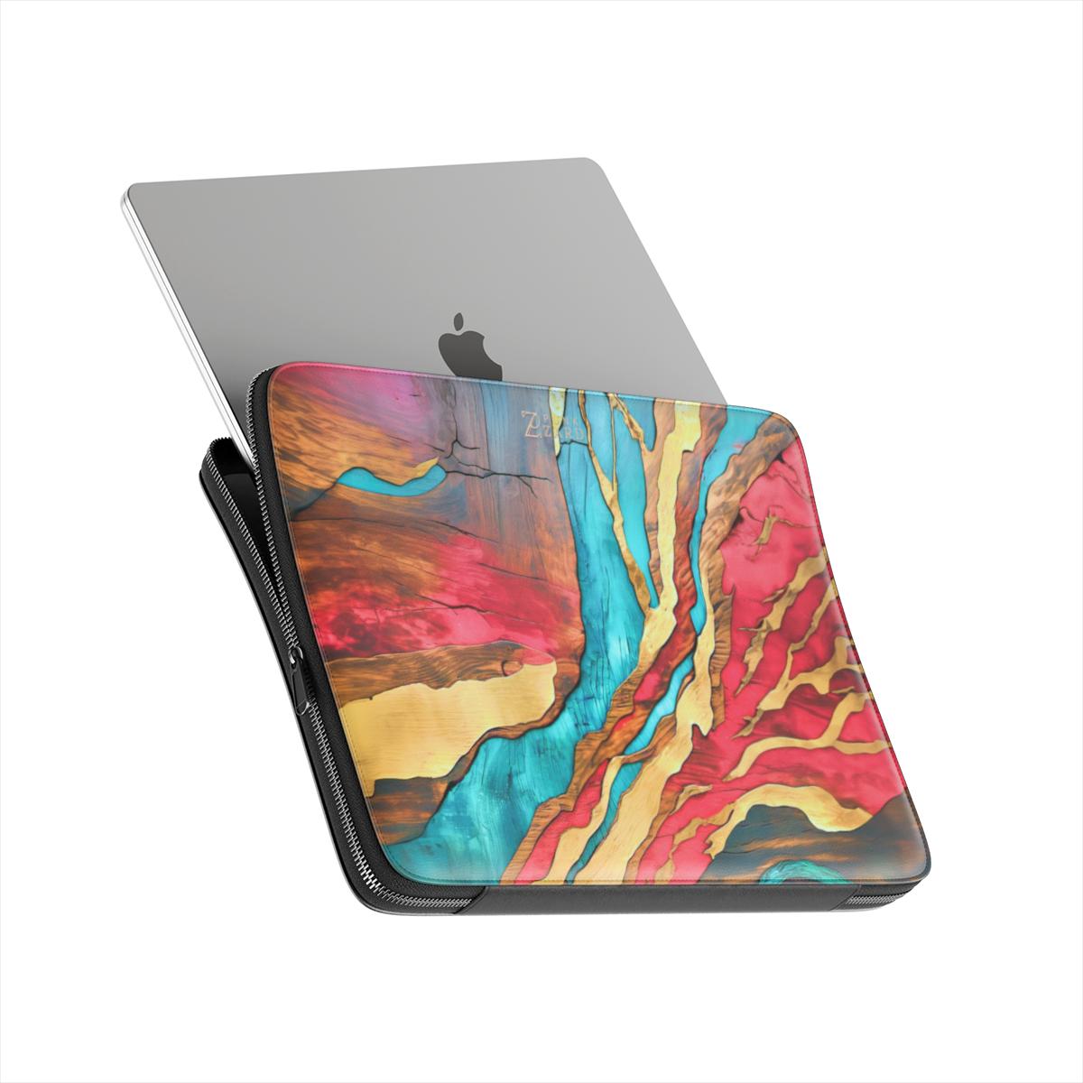 Laptop Sleeve: Emerald Crimson Timber