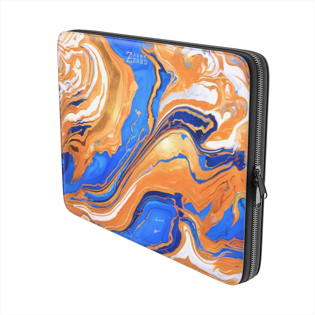 Laptop Sleeve: Sapphire Orange Marble